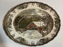 3 Different Oval Platters The Friendly Village Johnson Brothers Covered Bridge