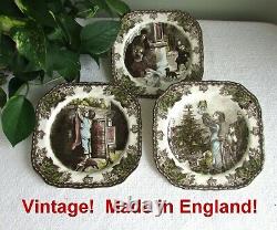 3 Vintage MADE IN ENGLAND! Johnson Brothers Friendly Village Christmas Plates