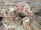 40 Pieces Johnson Brothers English Chippendale Pink/red China With Platter