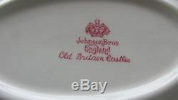 42 Pcs Johnson Bros Old Britain Castles Red Transfer Dinner Lunch Set Crown Mrk