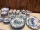 45 Pc Johnson Brothers Ltd Vintage Dish Set Coaching Scenes Blue And White
