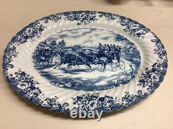 45 Pc Johnson Brothers Ltd Vintage Dish Set Coaching Scenes Blue and White