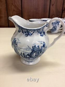 45 Pc Johnson Brothers Ltd Vintage Dish Set Coaching Scenes Blue and White