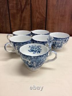 45 Pc Johnson Brothers Ltd Vintage Dish Set Coaching Scenes Blue and White