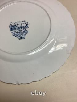 45 Pc Johnson Brothers Ltd Vintage Dish Set Coaching Scenes Blue and White