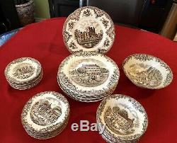 45-pc JOHNSON BROTHERS Ironstone HERITAGE HALL England 4411 Dishes service for 8