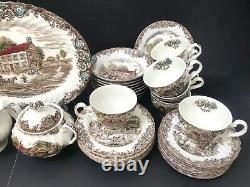 47 Pc. Johnson Brothers Heritage Hall Dinner Genuine HandEngraving Bone China Set