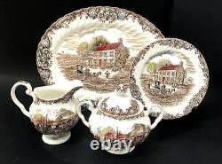 47 Pc. Johnson Brothers Heritage Hall Dinner Genuine HandEngraving Bone China Set