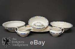 48 Piece Johnson Brothers England China Dining Set Blue and Green Floral Bone