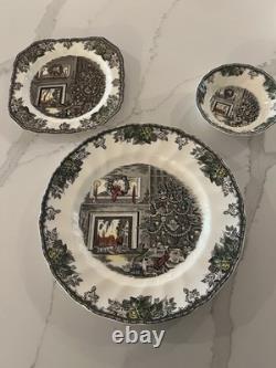4 3 Piece Place Settings Johnson Brothers Friendly Village Christmas Holiday