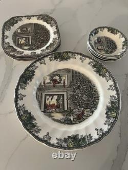 4 3 Piece Place Settings Johnson Brothers Friendly Village Christmas Holiday