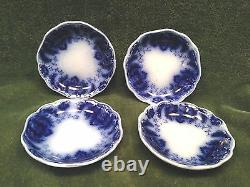 4 BUTTER PATS JOHNSON BROTHERS ENGLAND FLOW BLUE FLORIDA pattern