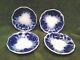 4 Butter Pats Johnson Brothers England Flow Blue Florida Pattern