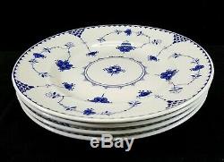 4 Blue Denmark Pattern Dinner Plates By Johnson Brothers England 10 Diam NMINT
