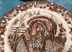 4 Johnson Bros His Majesty DINNER PLATES England Turkey Thanksgiving 10.5