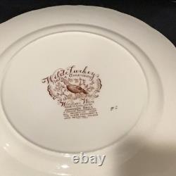 4 Johnson Bros Wild Turkeys Dinner Plate Native American Standing Turkey 10-3/4
