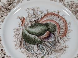 4 Johnson Bros Wild Turkeys Dinner Plate Windsor Ware 10 1/2 Standing turkey