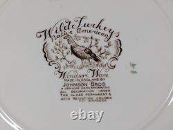 4 Johnson Bros Wild Turkeys Dinner Plate Windsor Ware 10 1/2 Standing turkey