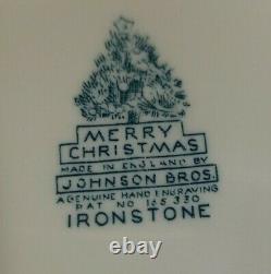 4 Johnson Brothers MERRY CHRISTMAS SQUARE PLATE 7 5/8 MADE IN ENGLAND