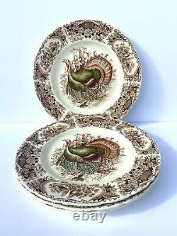 4 Johnson Brothers Windsor Ware Dinner Plates Wild Turkey Native American READ