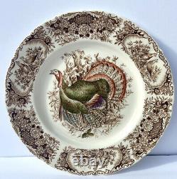 4 Johnson Brothers Windsor Ware Dinner Plates Wild Turkey Native American READ