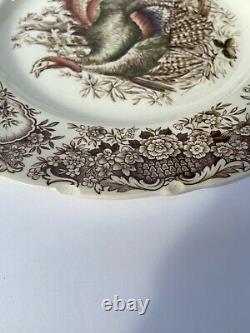 4 Johnson Brothers Windsor Ware Dinner Plates Wild Turkey Native American READ