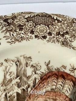 4 Johnson Brothers Windsor Ware Dinner Plates Wild Turkey Native American READ