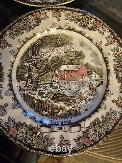 4 Johnson Brothers friendly village dinner plates dated