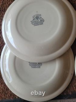 4 Piece Staffordshire Old Granite Made In England By Johnson Bros Hand Engraved