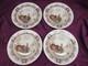 4 Vintage Johnson Bros England Turkey Barnyard King 10.75 Dinner Plates