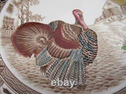 4 Vintage Johnson Bros England Turkey Barnyard King 10.75 Dinner plates