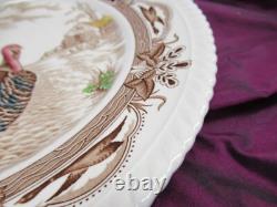 4 Vintage Johnson Bros England Turkey Barnyard King 10.75 Dinner plates