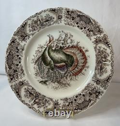 4 Vintage Johnson Bros England Wild Turkey Native American 10.75 Dinner plates