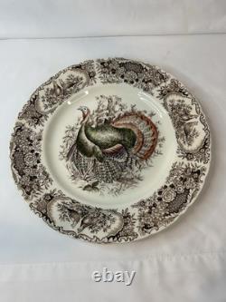 4 Vintage Johnson Bros England Wild Turkey Native American 10.75 Dinner plates