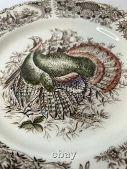 4 Vintage Johnson Bros England Wild Turkey Native American 10.75 Dinner plates