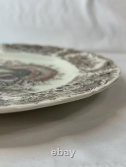 4 Vintage Johnson Bros England Wild Turkey Native American 10.75 Dinner plates