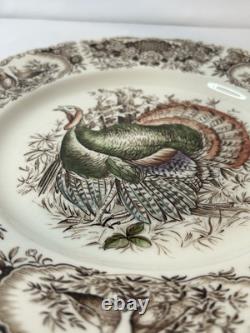 4 Vintage Johnson Bros England Wild Turkey Native American 10.75 Dinner plates