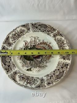 4 Vintage Johnson Bros England Wild Turkey Native American 10.75 Dinner plates