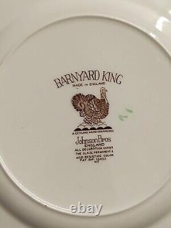 4 Vintage Johnson Brothers Barnyard King Turkey Thanksgiving 10.75 Dinner Plates