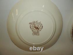 4 Vintage Johnson Brothers Wild Turkey Dinner Plates
