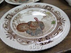 4 Vtg Johnson Brothers Barnyard King Turkey Thanksgiving Dinner Plates 10 3/4