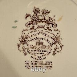 (4)Vtg. Windsor Ware HARVEST Fruit Dinner Plates by Johnson Bros England 10 3/4