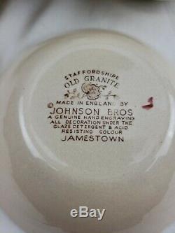 50 pcs Johnson Brothers Jamestown Brown Old Granite Staffordshire Serving for 10