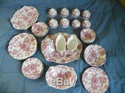 51pieces Johnson Brothers English Chippendale Pink/red China (lot)