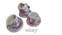 54 Pieces English Chippendale China by Johnson Brothers Red