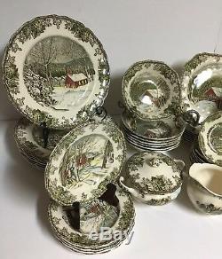 57 Piece Lot Vtg JOHNSON BROSFRIENDLY VILLAGEDinnerware School HousePERFECT