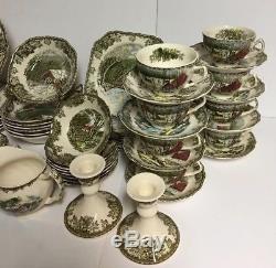 57 Piece Lot Vtg JOHNSON BROSFRIENDLY VILLAGEDinnerware School HousePERFECT