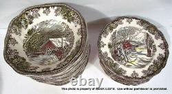 59-PC THE FRIENDLY VILLAGE Johnson Bros CHINA 12 Place Settings Approx ENGLAND