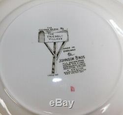 59 Pc Johnson Brothers Friendly Village Service for 12 Dinnerware Plates