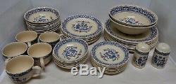 59 Piece set of Johnson Bros Old Granite Hearts and Flowers Dinnerware